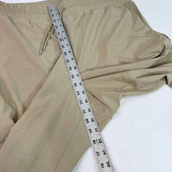 Athleta Brooklyn Textured Jogger Pants Womens 22 Tan Checkered Pockets Pull On - Picture 5 of 10